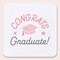 Big Dot of Happiness Pink Congrats Graduate Drink Coasters, 4-In Disposable Square Paper Coasters, Rose Gold Graduation Supplies, Table Decor - 25 Ct